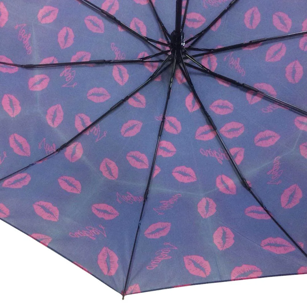 Lips Sun Umbrella Ladies Simple Solid Color Folding Umbrellas Rain Dual-Use Small Fresh