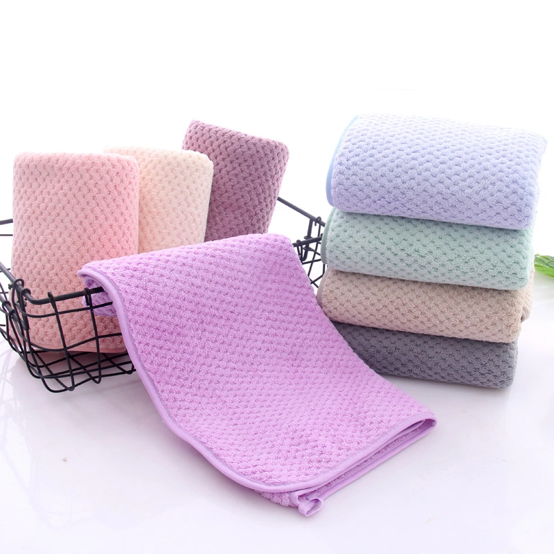 Luxury Hotel High Quality Coral Fleece Walf Checks Bathroom Towel Sets