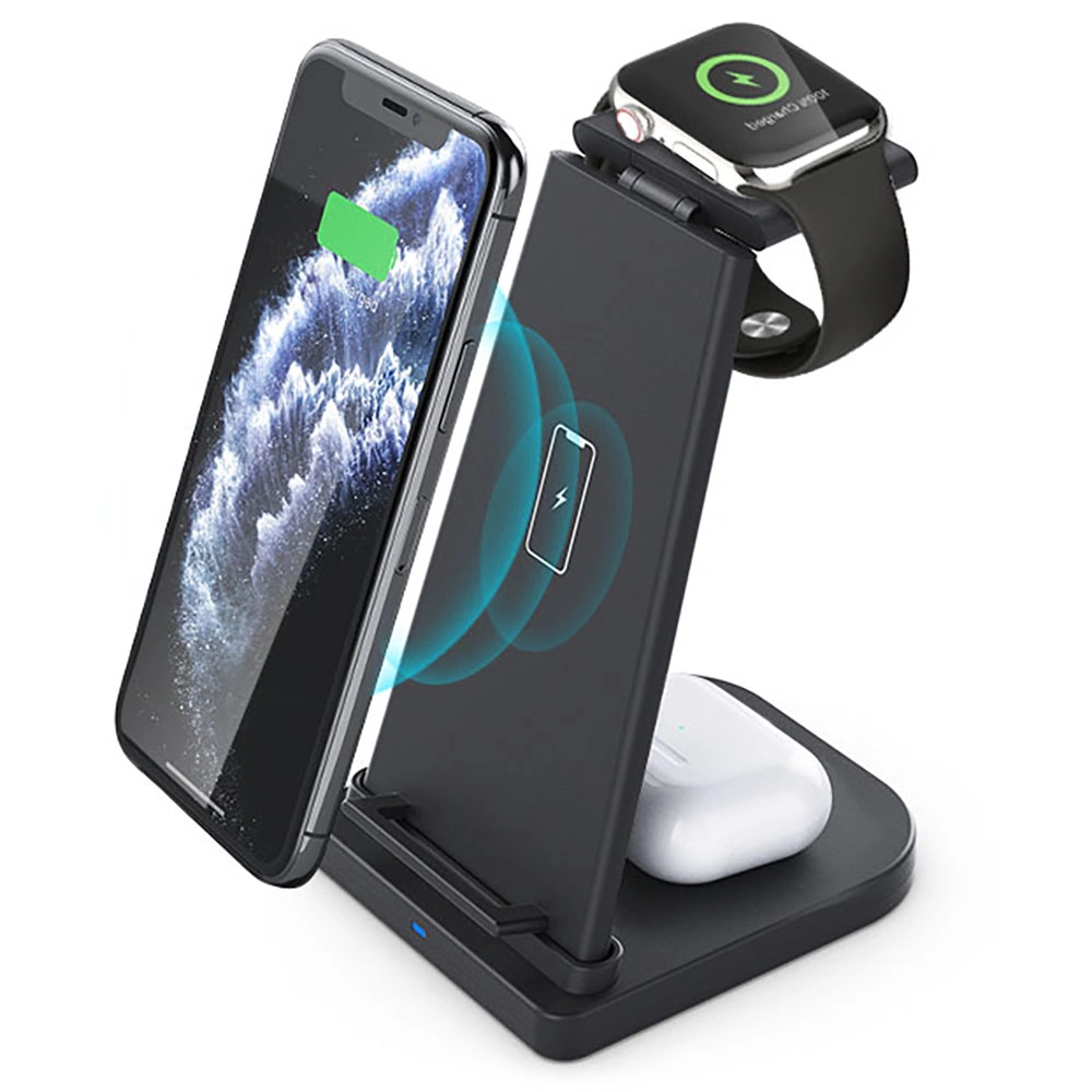 3 in 1 Wireless Charger Station Holder for iPhone Samsung iWatch Airpods Wireless 15W Fast Charging