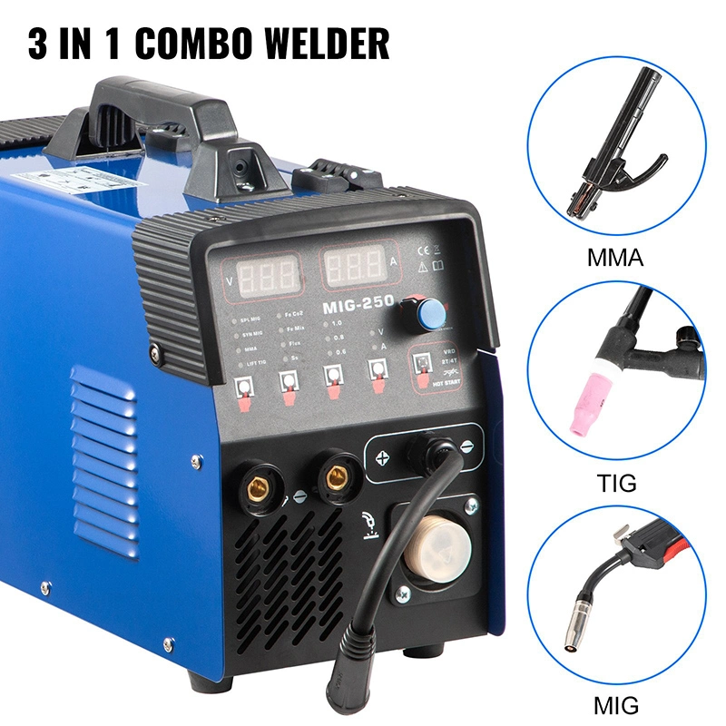 MIG Welder, 250 AMP 3 in 1, 220V DC MIG/TIG/Arc Welding Machine