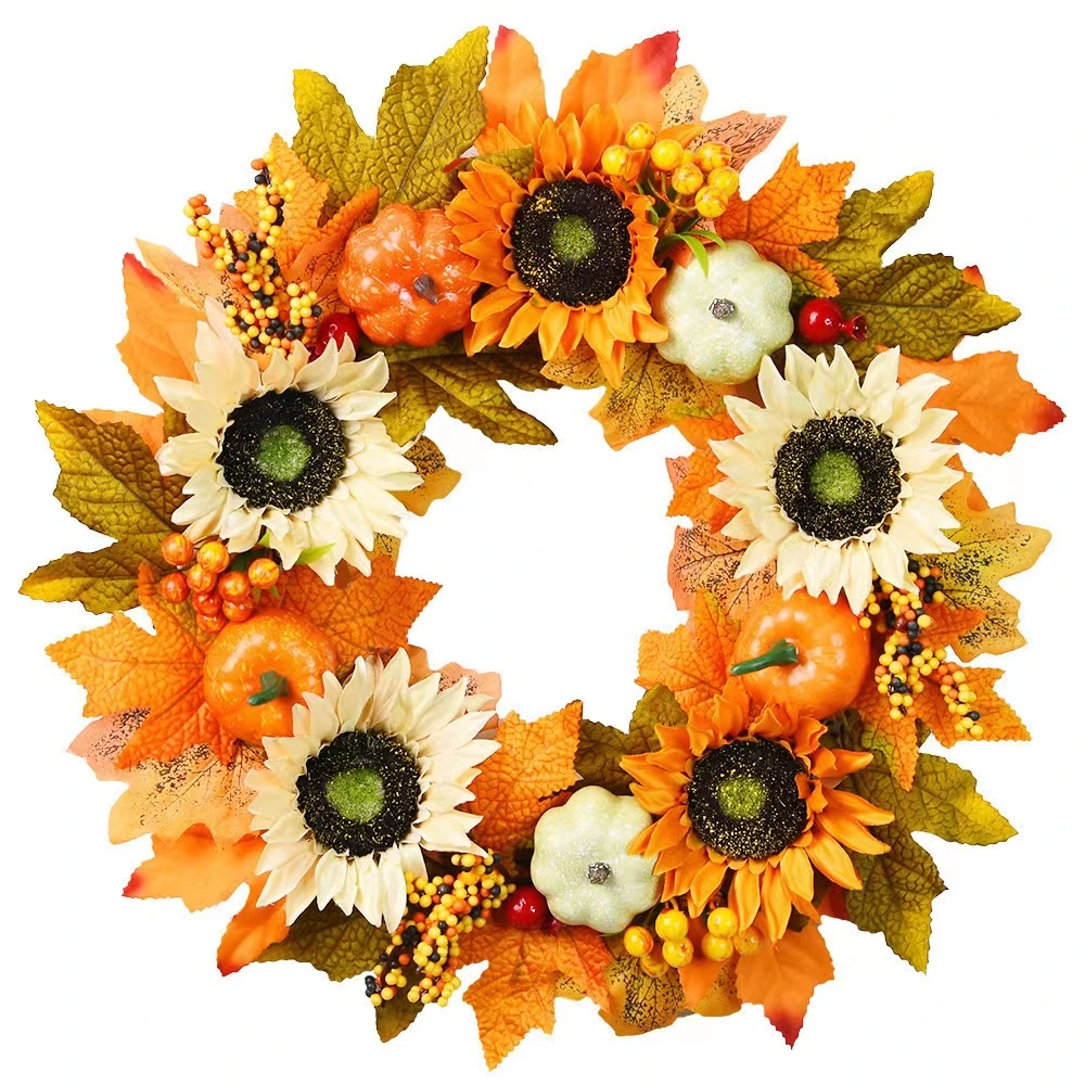 How Selling Harvest Halloween Yellow Maple Leaves Autumn Wreath