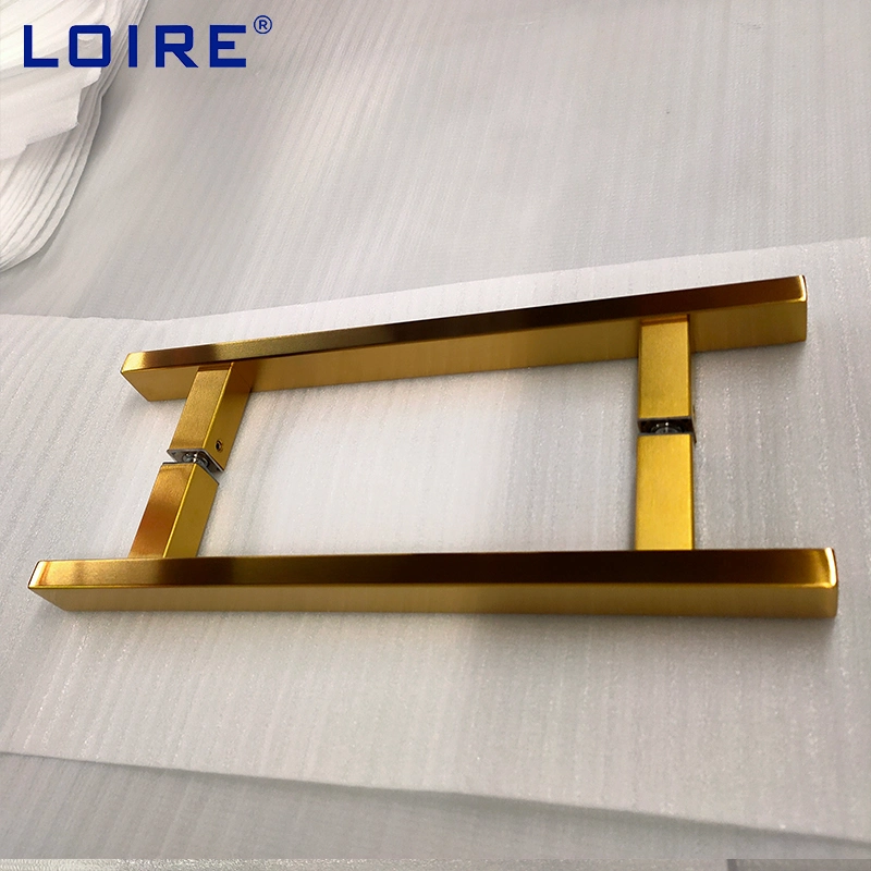 Hotel Bathroom Glass Encloser Stainless Steel Brass Fitting Wholesale H Shape Pull and Push Handles