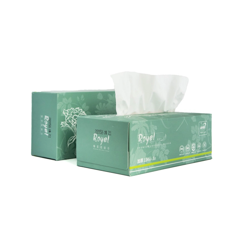 OEM Facial Tissue Paper Soft Pack Made by Facial Tissue Supplier, Virgin Wood Pulp Tissue Paper Facial Kitchenware Sanitary Napkin Disposable Products