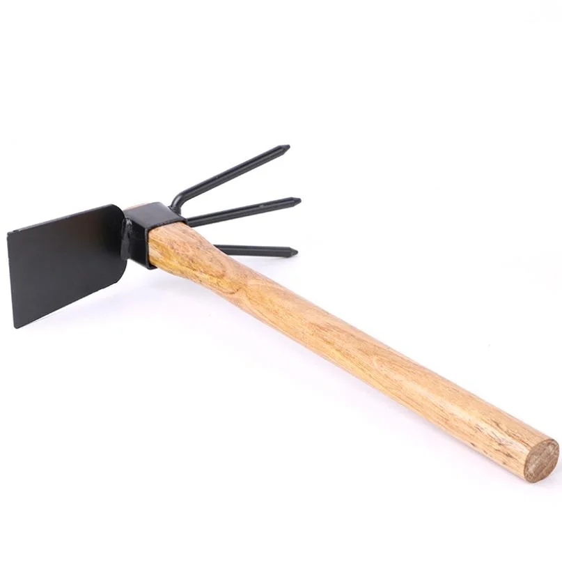 Farming Hand Garden Tool Fork Hoe with Wooden Handle