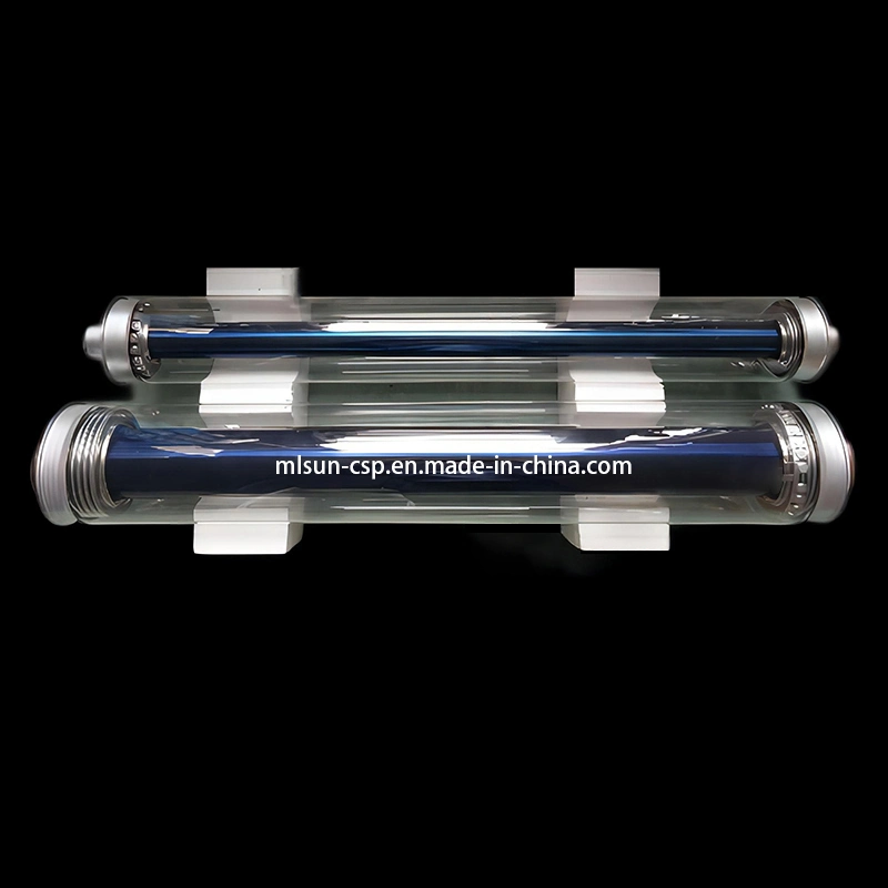Diameter 40mm 300 Celsius Outer Glass Inner SUS304 Stainless Steel Both Sides Open Solar Tube