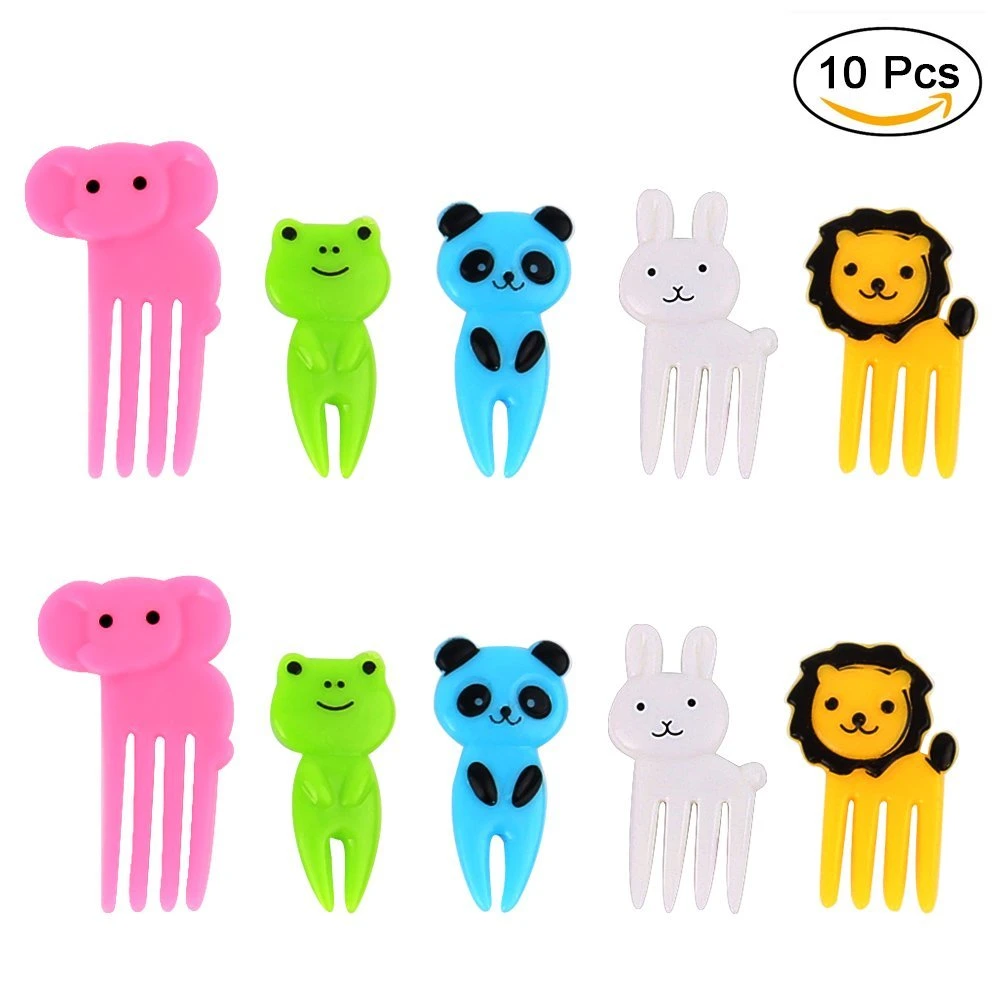 Aohea Pack of 18 Fruit Forks Kids Animal Fruit Forks Toothpicks Kids Mini Forks for Children