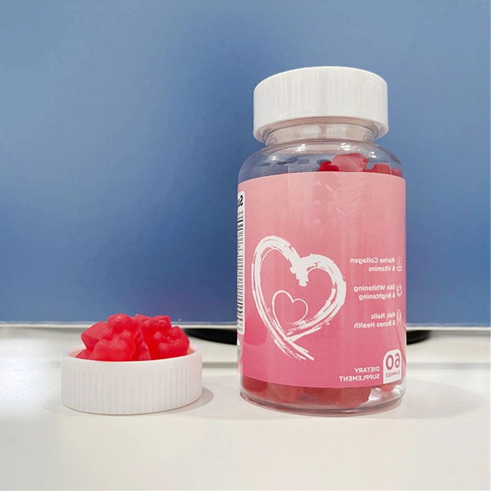 Private Label 60 Capsules/Bottle Weight Loss Fat Burner Red Heart Shape Slimming Gummies