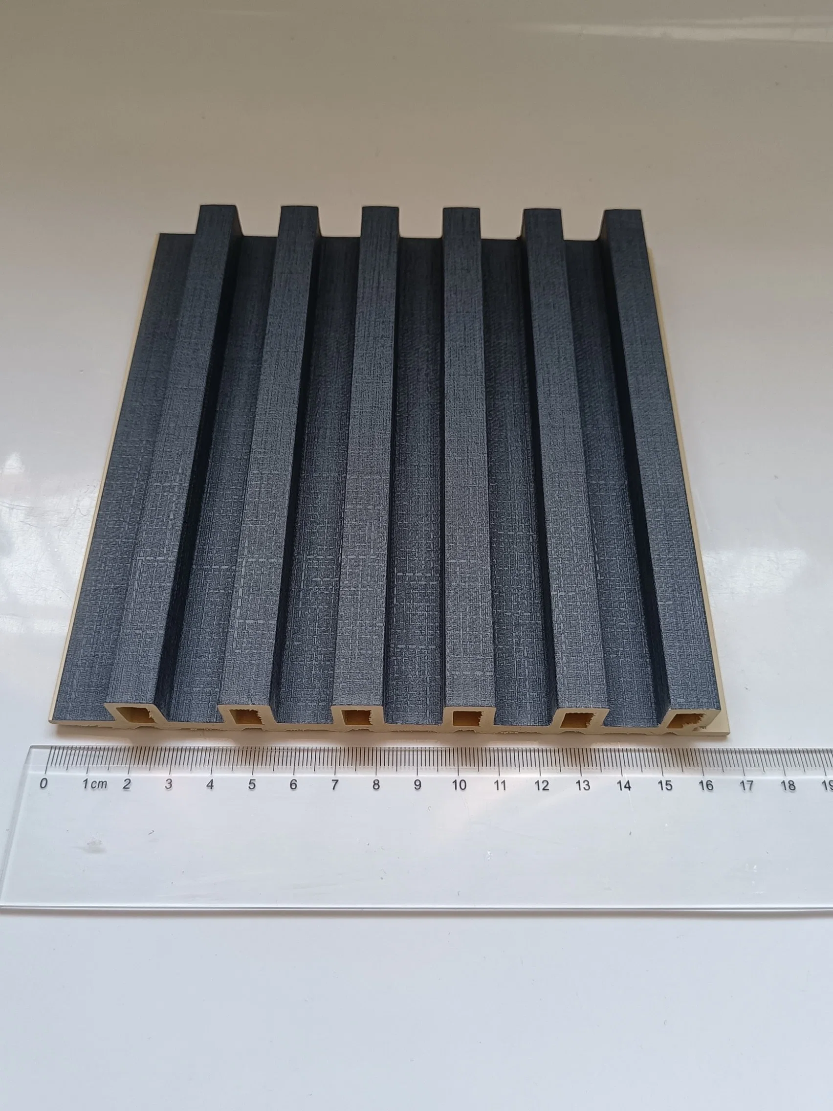 Fireproof Waterproof Wood PVC Ceiling Panels Decorative Flute Wood Plastic Composite Wall Panel WPC Cladding