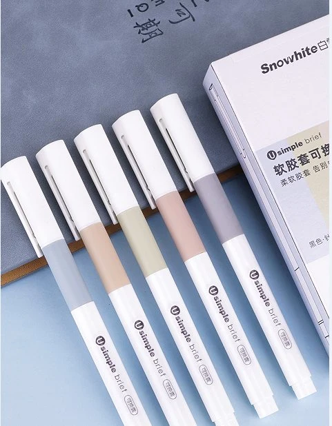 School Supply Wholesale/Supplier Pen Snowhite Liquid Roller Ball Pen with Replaceable Cartridge Fine Point, Blue Color