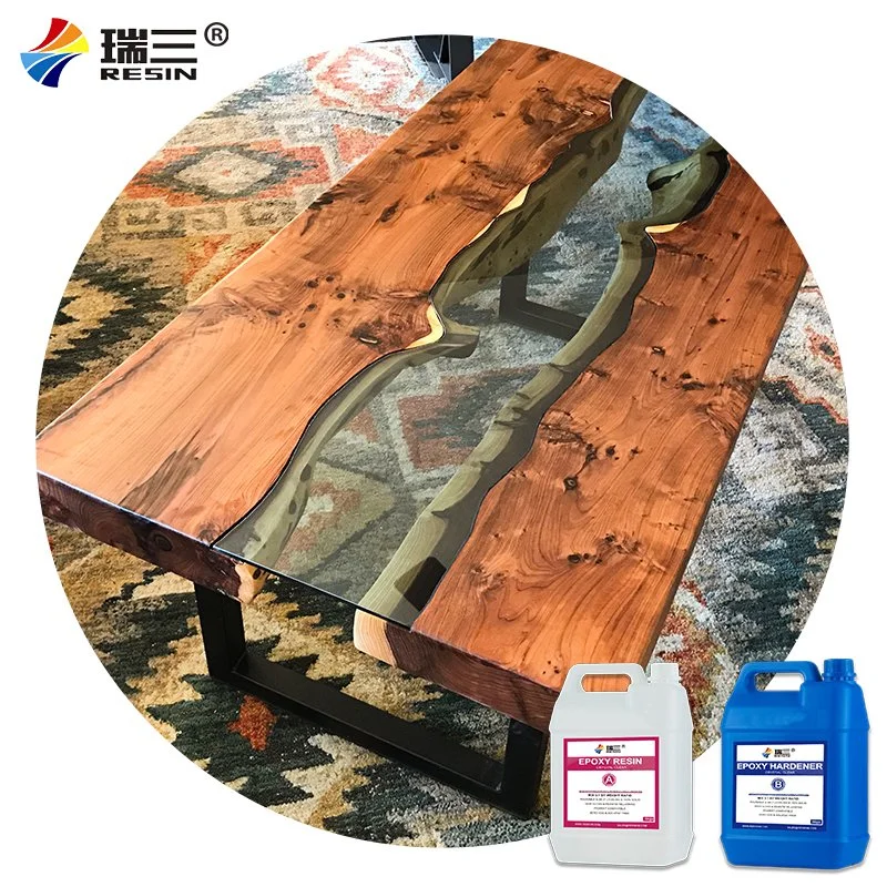 Transparent Clear Epoxy Resin for Wood Table River Mix with Pigments