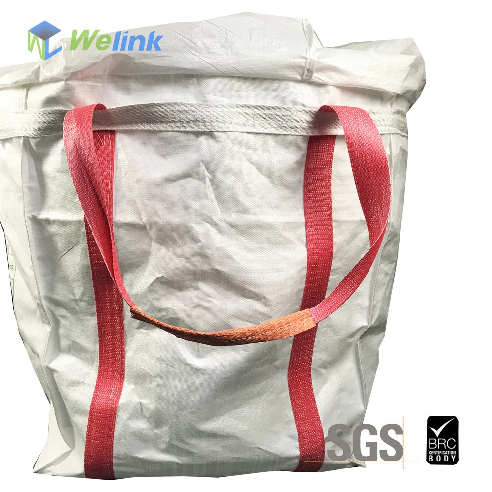 Duffle Top FIBC Bulk Bag with Flat Bottom 1 Ton Jumbo Bag