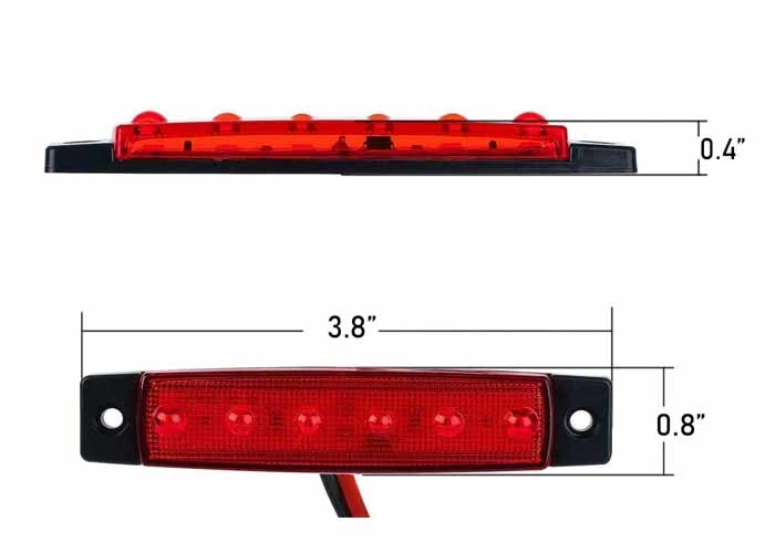 Highlight Truck Side Light 6LED 2835SMD Waterproof for Buses Trucks 12V 24V LED Race/Track Rain Light