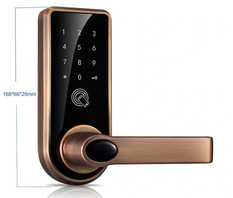 APP Bluetooth Deadbolt Wooden Digital Key Smart Door Lock