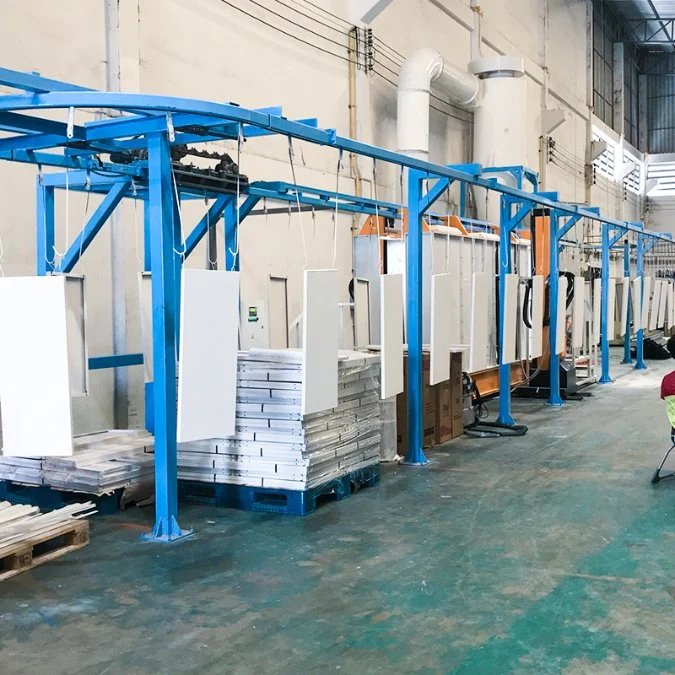 Halbautomatische Pulverbeschichtung komplette Maschinen Linie für Stahlplatte / Aluminium Profile/Stahlmöbel