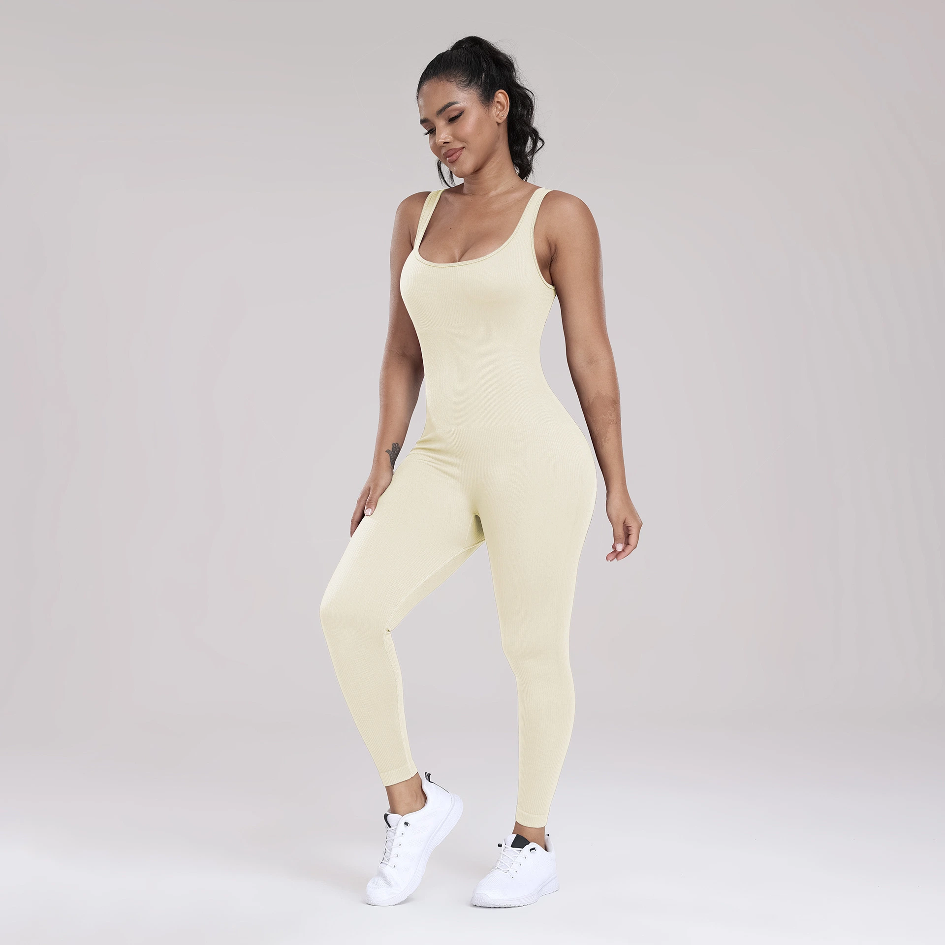 Collant sans couture pour femme taille haute entraînement confortable Legging