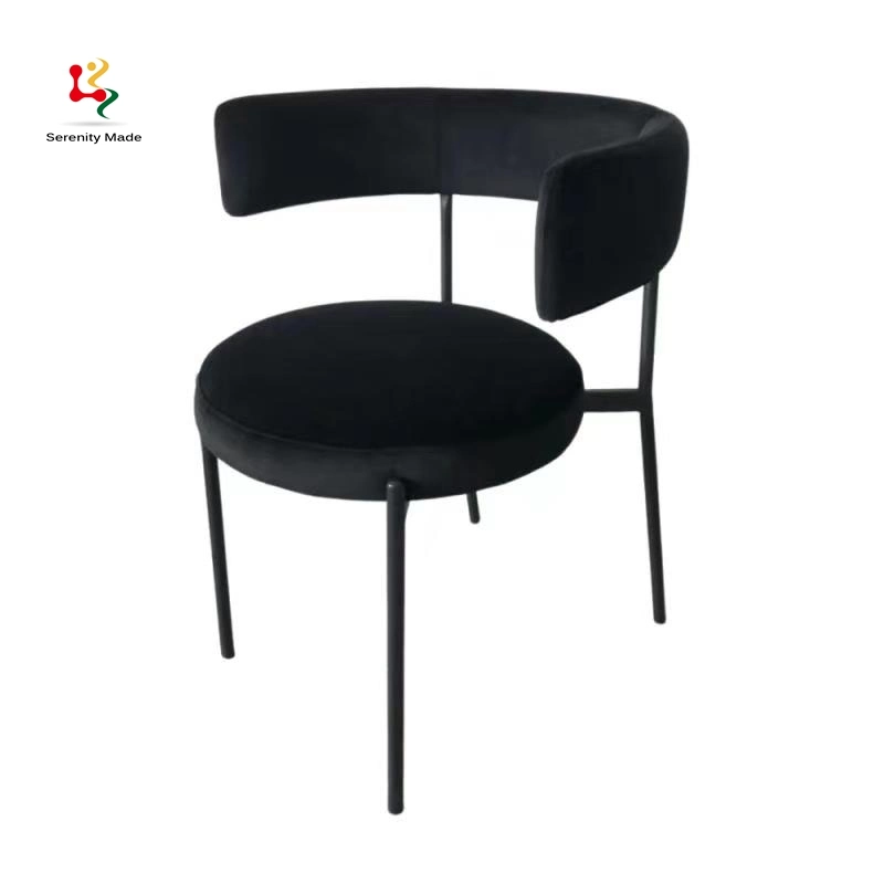 Restaurant Furniture Event Iron Frame Velvet Frame Stacking Dining Chair