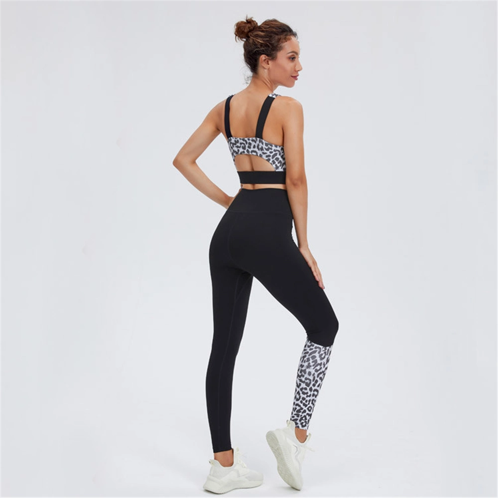 2022 Impresión de leopardo Yoga prendas de vestir Mujeres verano Nuevo Hip-Raising High-Waist ejecutando unos pantalones de Gimnasia Deportes de moda vestir