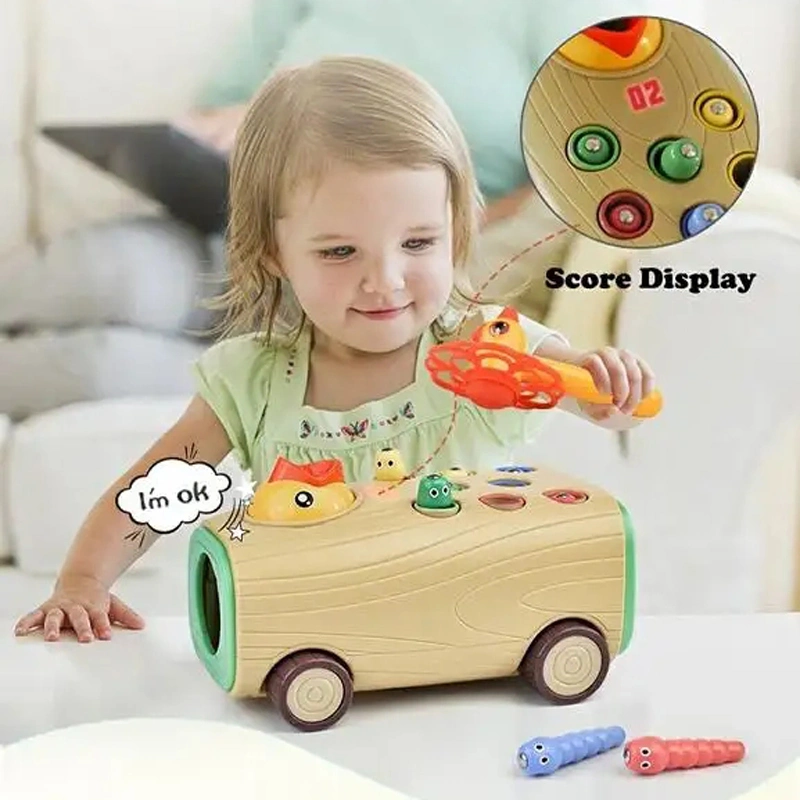 Promotional Toys Motor Skills Toy Woodpecker Catch and Feed Game Magnetic Game Children Colorful Kids Early Educational Toys Feeding Game