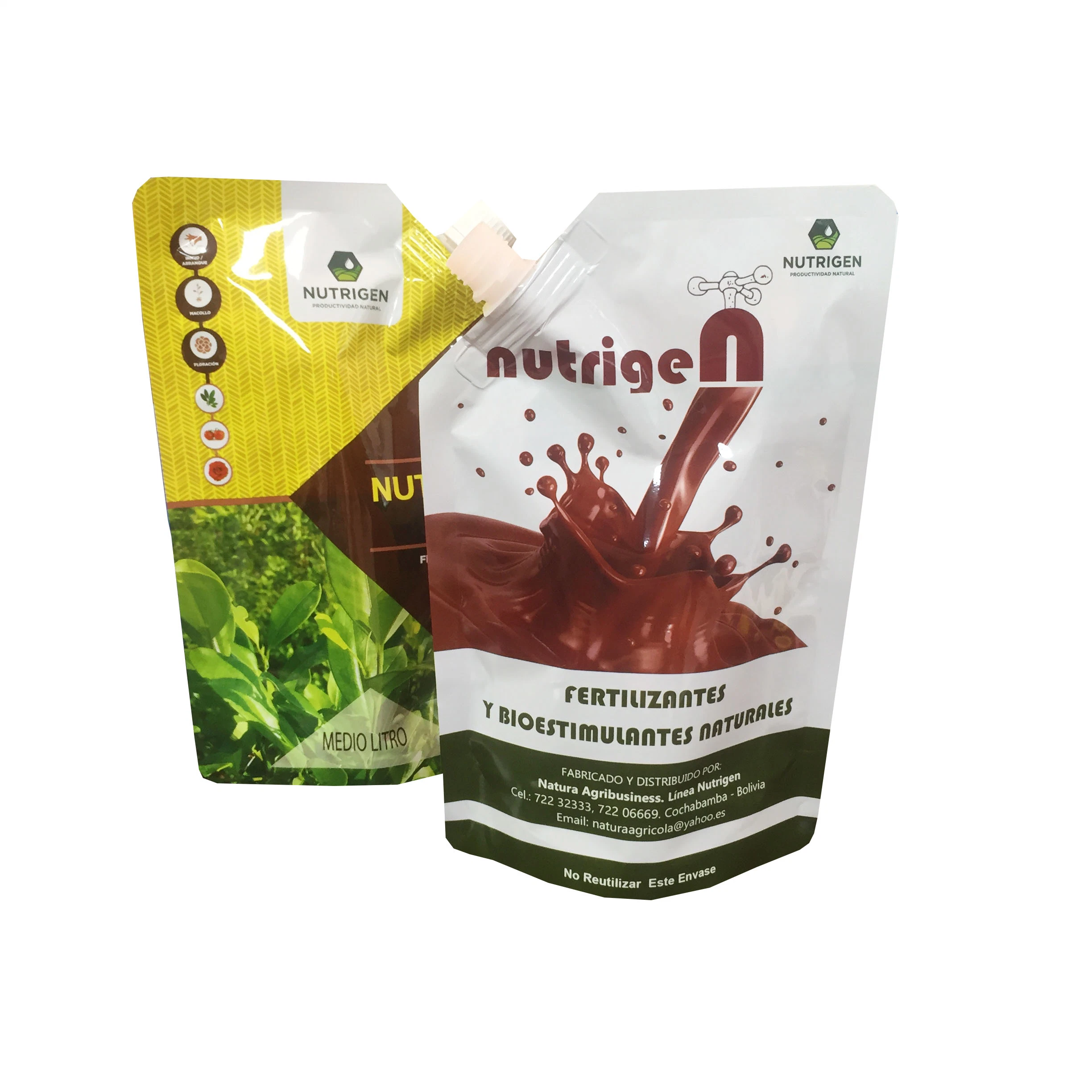 Fertilizer Liquid Juice Detergent Powder Plastic Ice Popsicle Food Packaging Bags Spout Pouch
