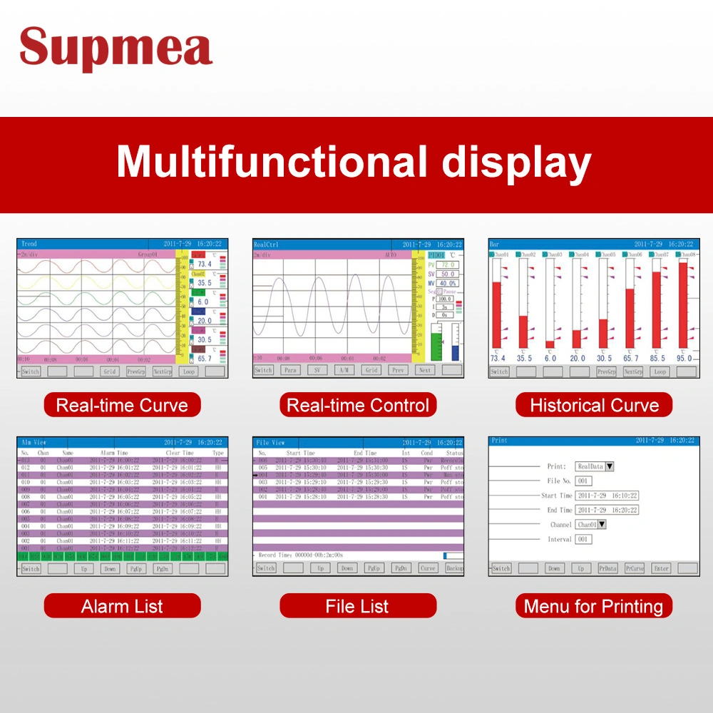 Colorful Paperless Recorder Data Logger Recorder for Temperature Multi Channel Paperless Recorder