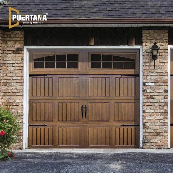 Carriage Style Wooden Flat Panel Solid Wood Garage Door