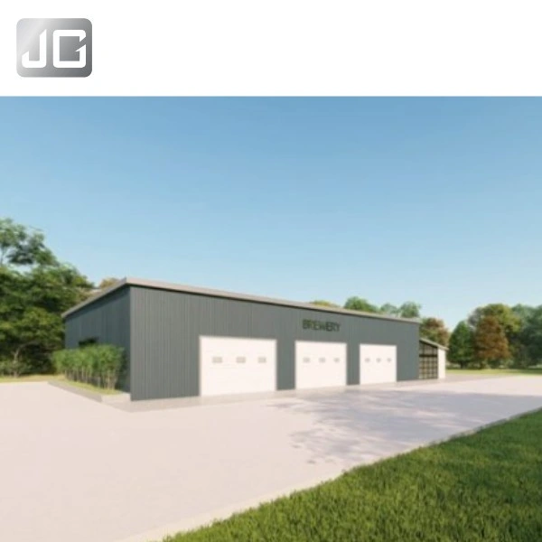 Estrutura de grande alcance Jinggang Pré-produção de aço pré-fabricada Para a garagem Hangar da Oficina de Armazém