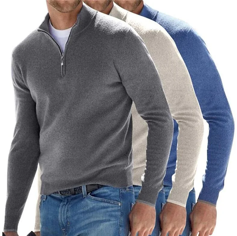 Оптовая торговля 2022 Зимние новой моды мужчин в архиве Zip шерсть Свитера не теплой одежды индивидуальный логотип для вязания свитера для мужчин