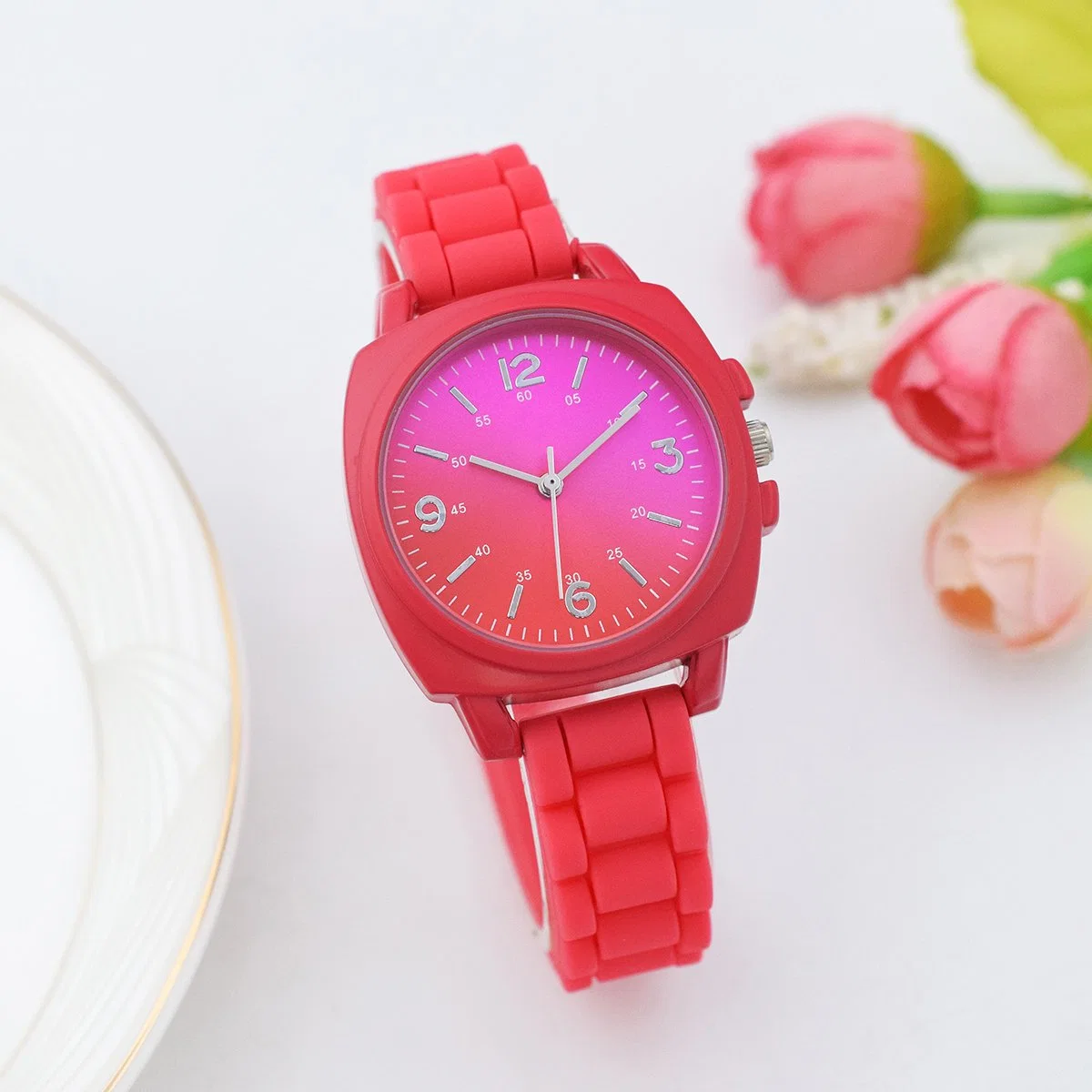 Wholesale Factory Silicon Watch for Promotion Lady Wrist Watch