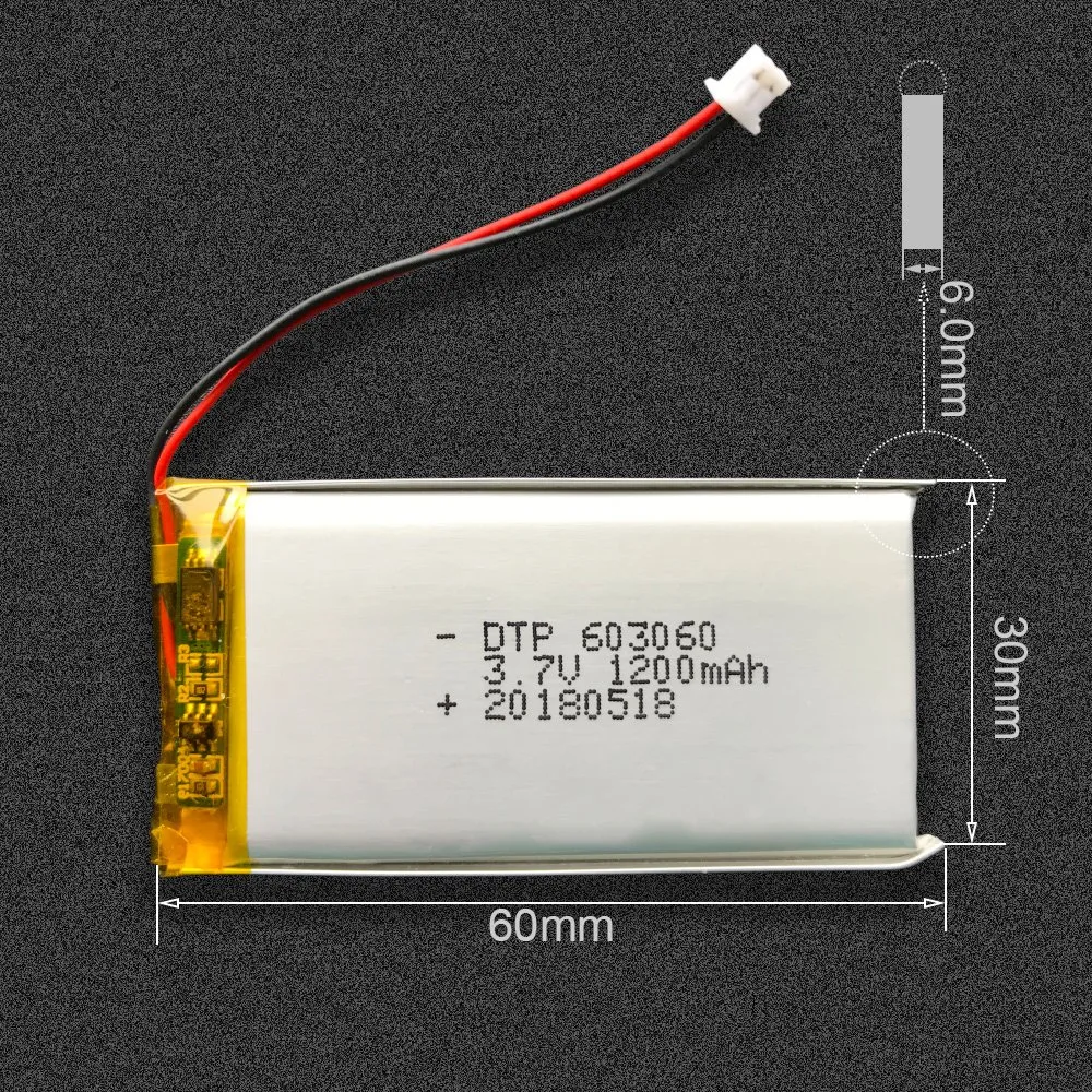 Suministro de fábrica OEM de litio polímero Lipo batería eléctrica 3,7V 1200mAh 4,44wh baterías para Bluetooth Smart Watch