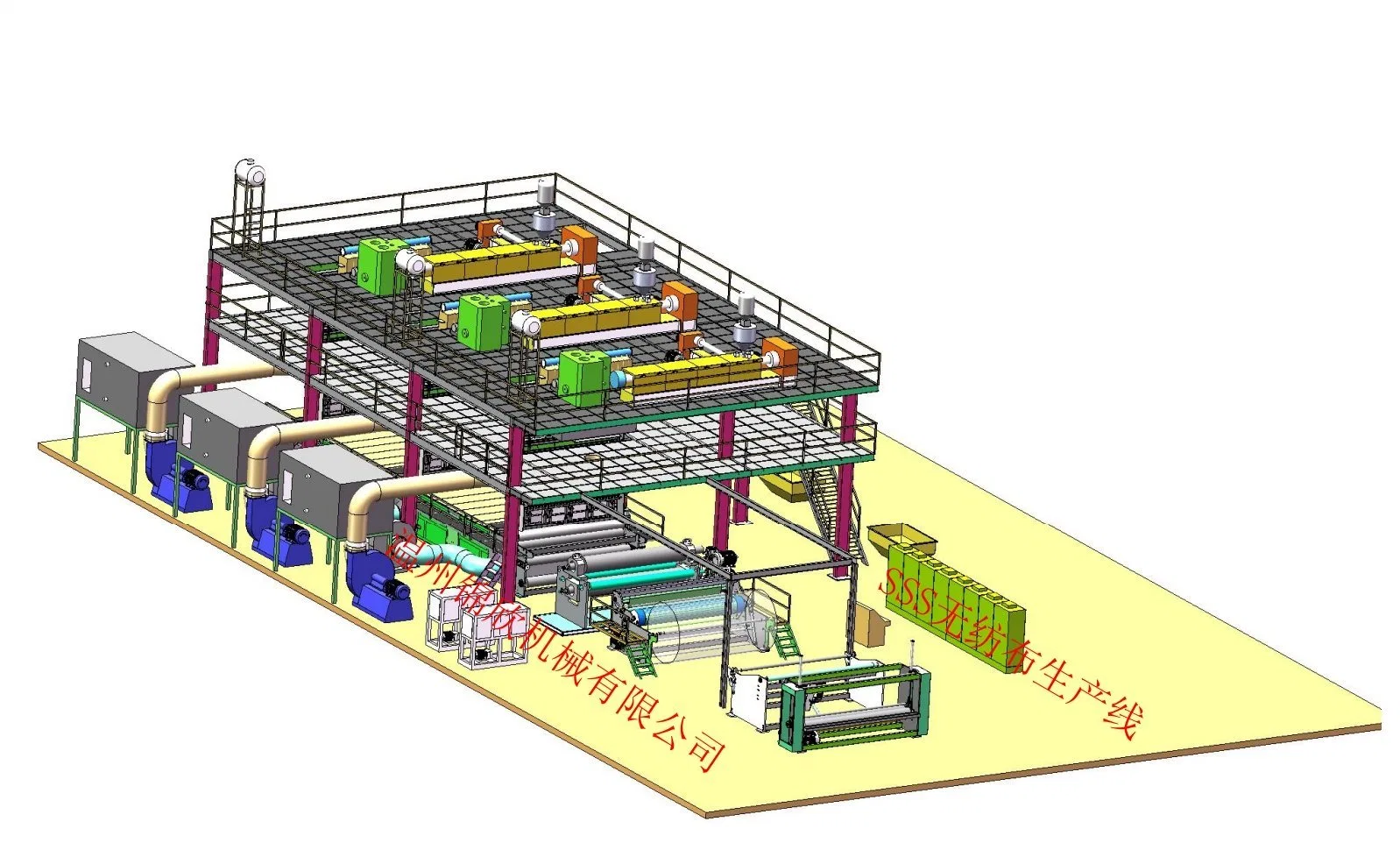 1600mm 2400mm 3200mm Meltblown Non-Woven Equipment Spunbond Nonwoven Fabric Production Line