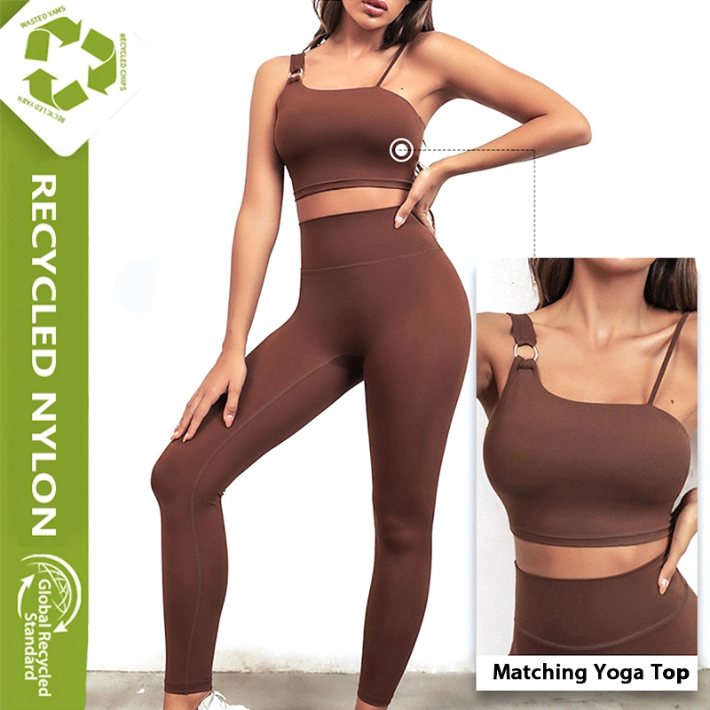 Tianchen Garment Factory OEM/ODM Design Womens Matching Yoga Sets, Cute Sustainable Fitness Apparel Recycled Fabric Gym Top + Leggings Exercise Clothes