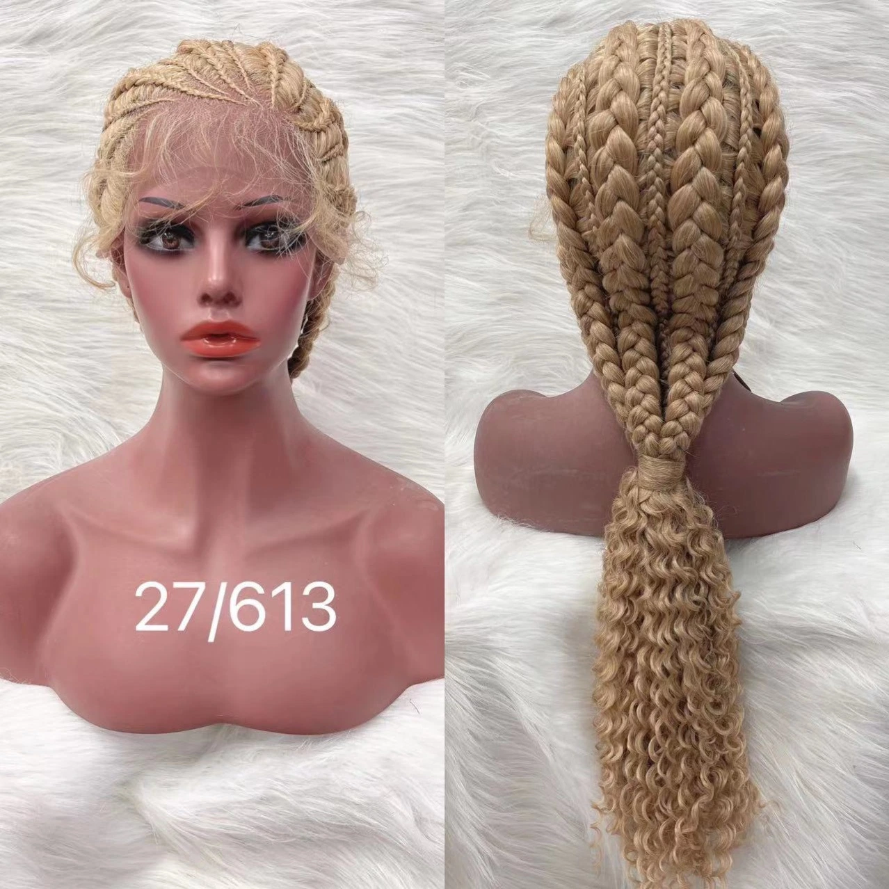 En acciones Lace Front Synthetic Hair Wigs Braid Wigs