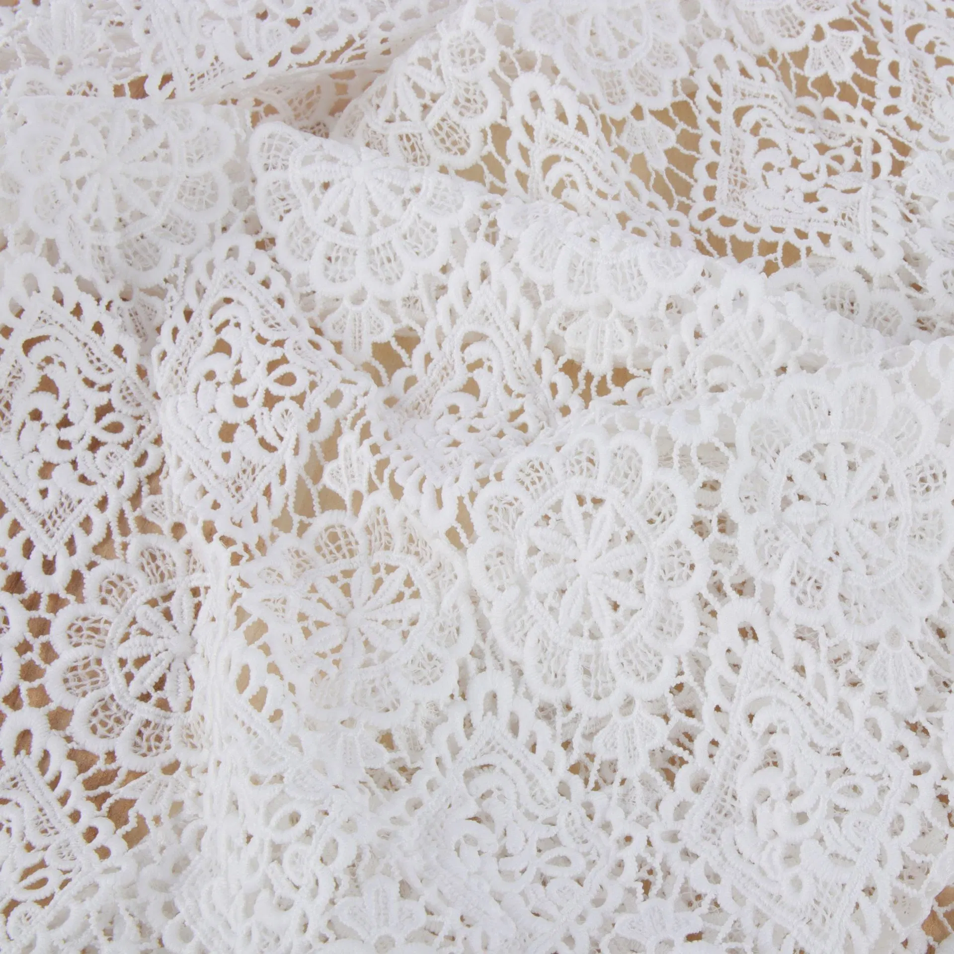 Milk Silk Lace Dress Accessories Hollow Fabric Flower Square Embroidery Full Web Lace