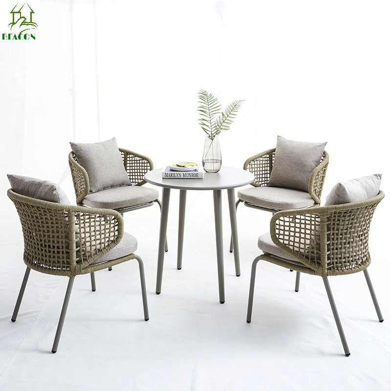 Outdoor Hotel Furniture Rope Woven Dining Set Garden Leisure Chairs Used Patio Furniture