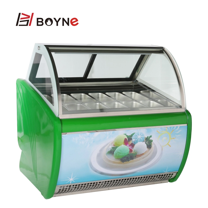 Bubble Tea Shop Material Chiller Showcase Ice Cream Display Freezer