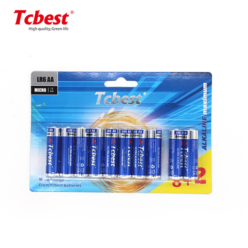 Factory Tcbest Directly Supply 1.5V Lr6 AA for Toys/Power Tools/Home Appliances/Radio OEM Zinc Manganese Primary Super Dry Cell Alkaline Battery