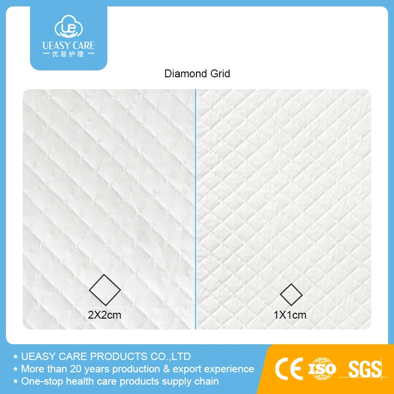 Haut de soins personnels absorbant Blue Film Hospital Medical Pad Pad de soins pour bébés jetables Adulte alèse Tampon absorbant fabricant en vertu de l'érythème Pad Pad en soins infirmiers