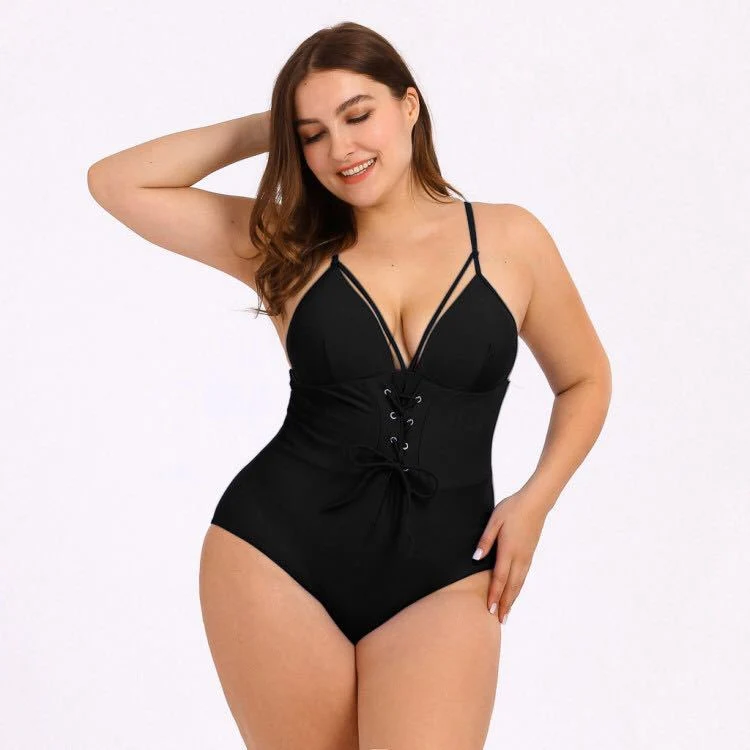 New Style Large One Piece Swimsuit Suspender Colorful Plus Size Hot Sexy Bikini