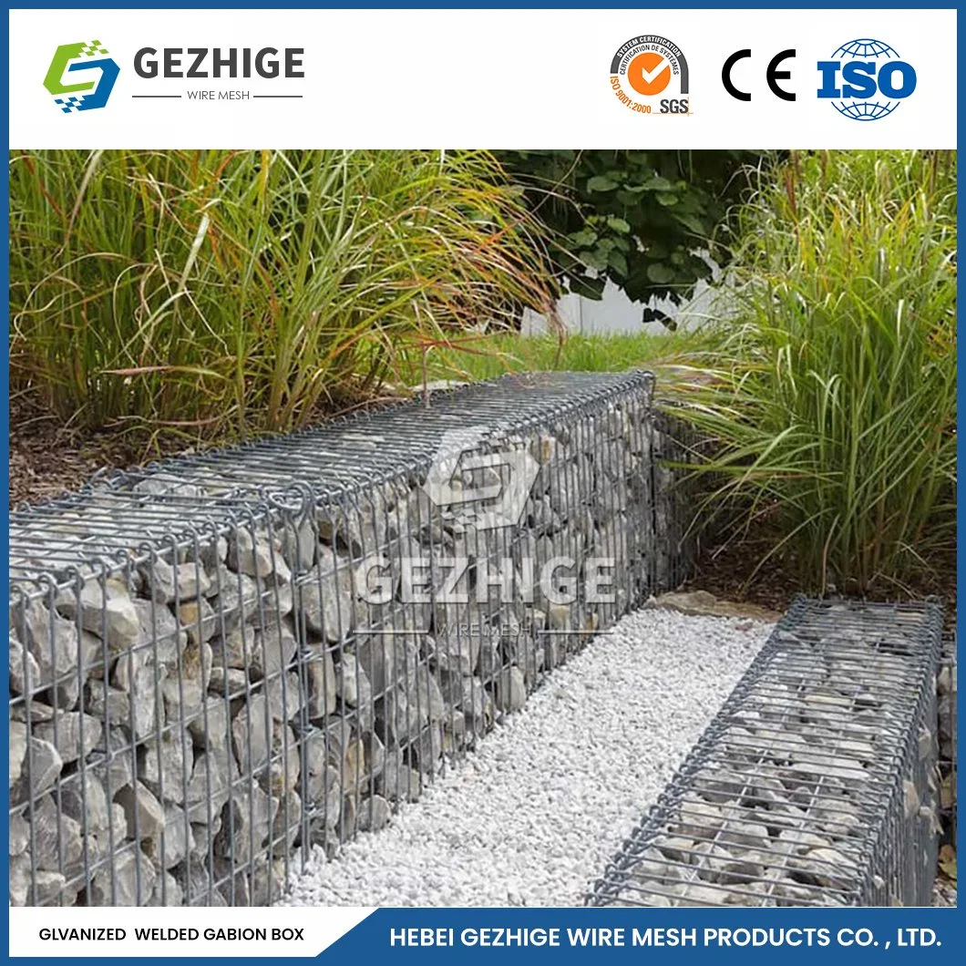 Gezhige 100X150mm Mesh geschweißte Mesh Box Korb Lieferant hohe Sicherheit Günstige geschweißten Gabion Körbe China 150X100X30 Größe geschweißte Stein Gabion Feld