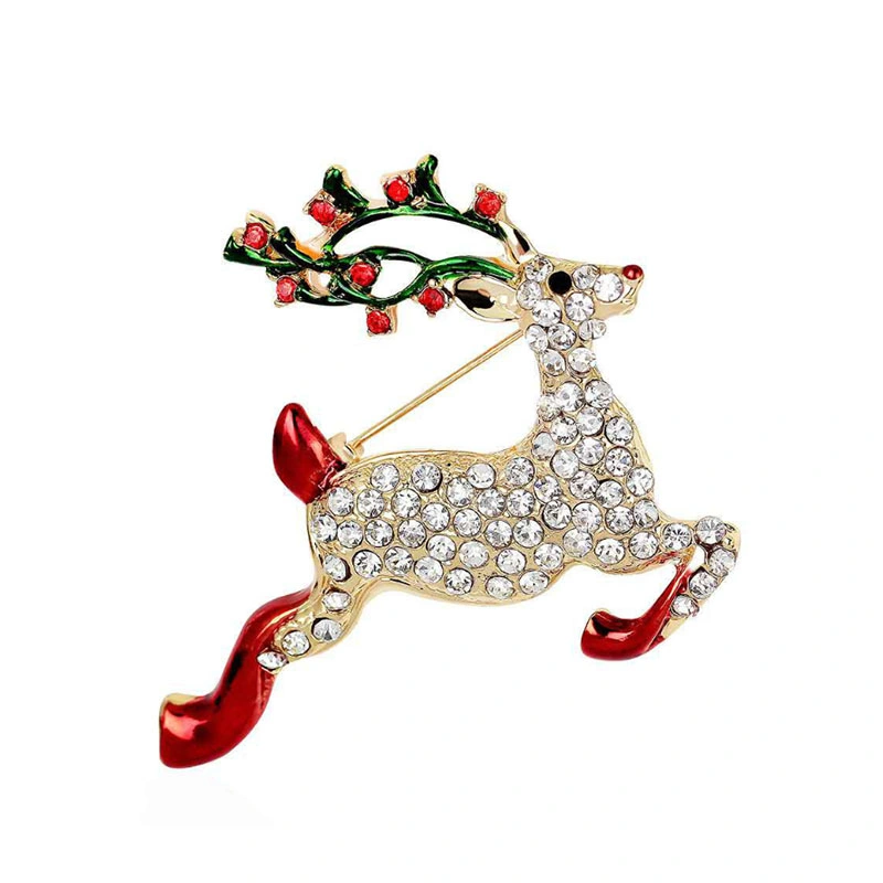 New Design Vintage Elk Brooch Christmas Gift Wholesale High-End Suit Brooches Alloy Deer Head Brooch Pins