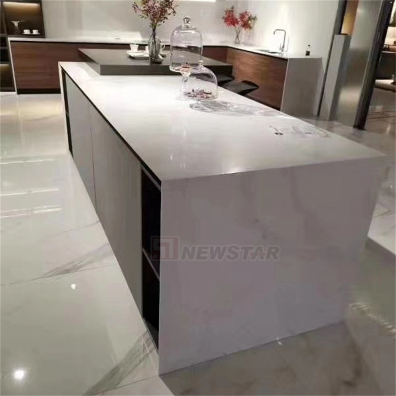 Newstar Carrara White Fish Belly White Rock Board Kitchen Counter Panel Home Decoration Stone Cabinet Countertops