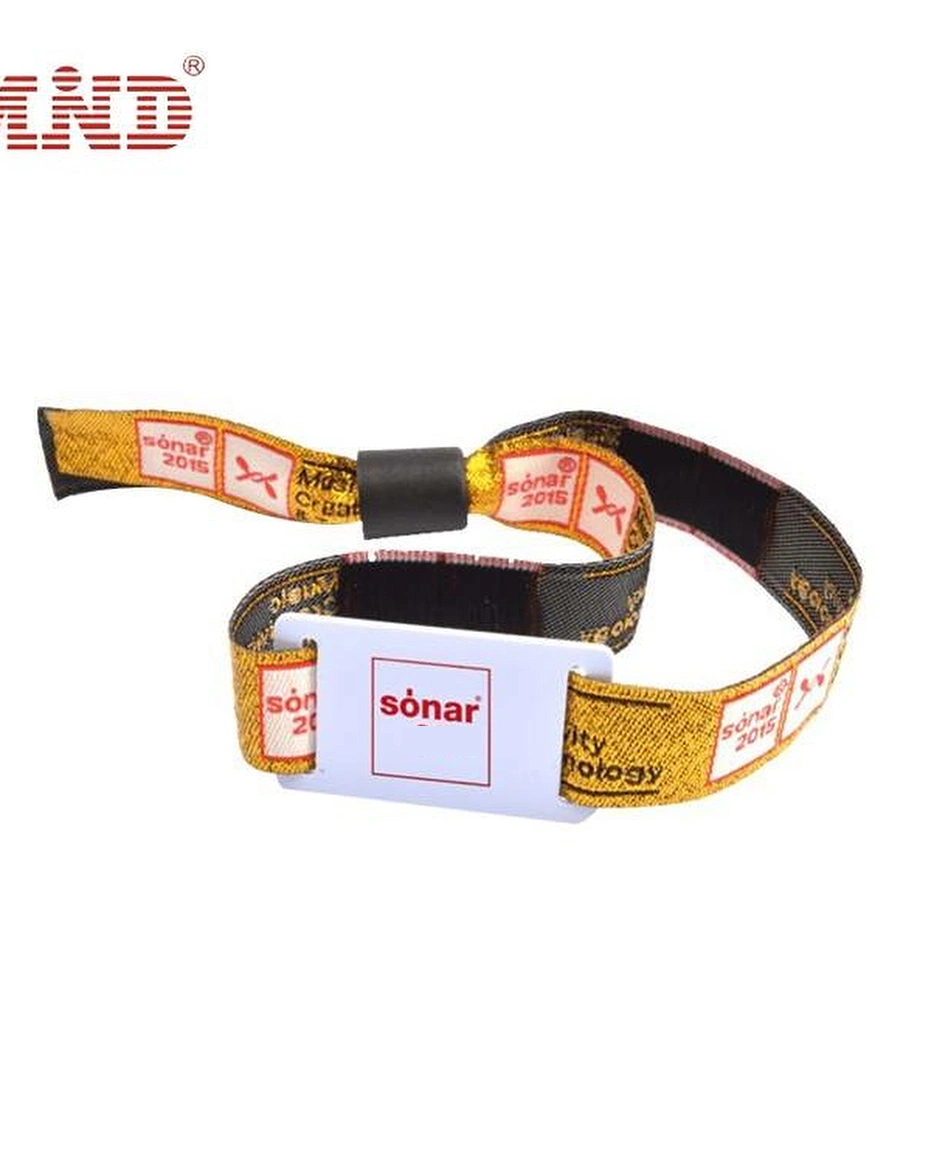 Promotion Event Woven Wristbands Customized RFID Festvial Wristband Access Contorl Bracelet