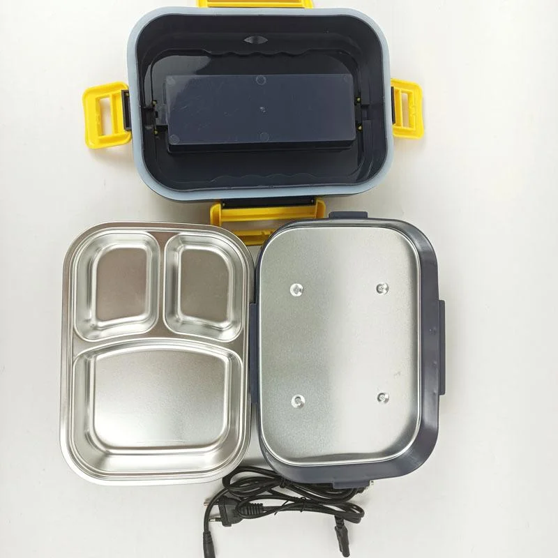 Wholesale/Suppliers Plastic Portable Electrical Lunch Box with 2 Cords, Fork, Spoon and Knife Electric Lunch Box 1.5L