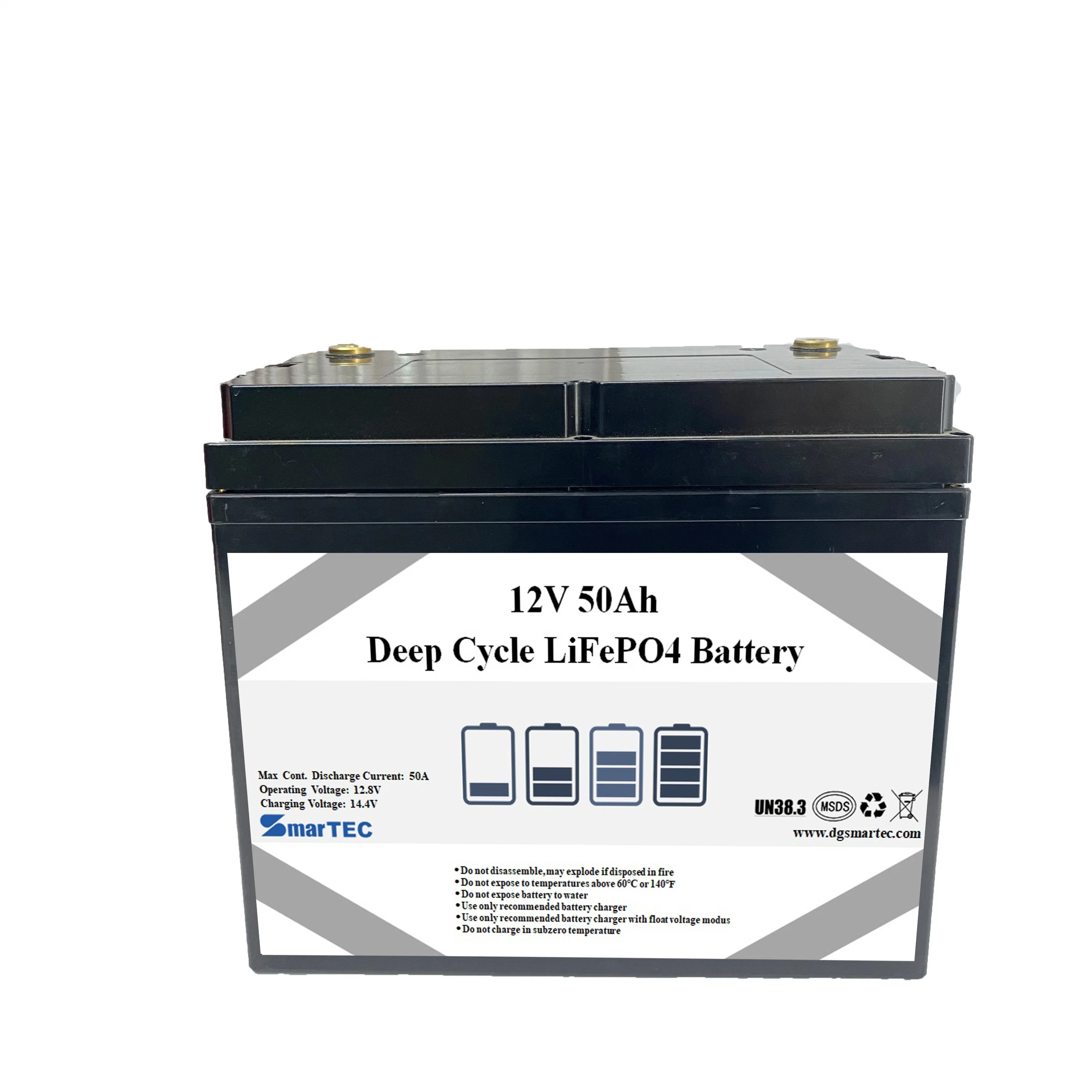 3000-mal Deep Cycle 12V 50Ah 100Ah LiFePO4 Batterie für Solarspeicher mit Smart BMS