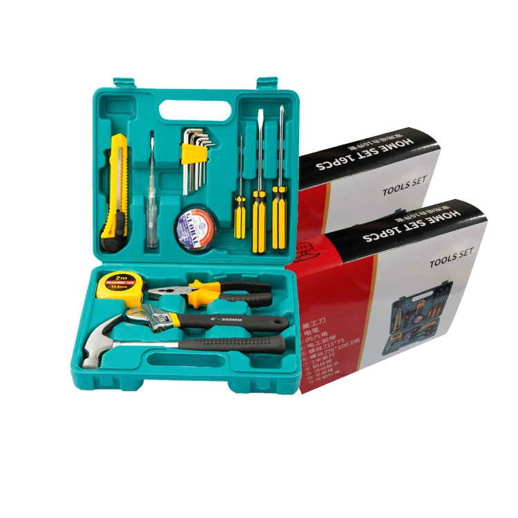 Kit de herramientas manuales generales para uso doméstico de caja de plástico profesional Herramientas de mano DIY conjunto en casos