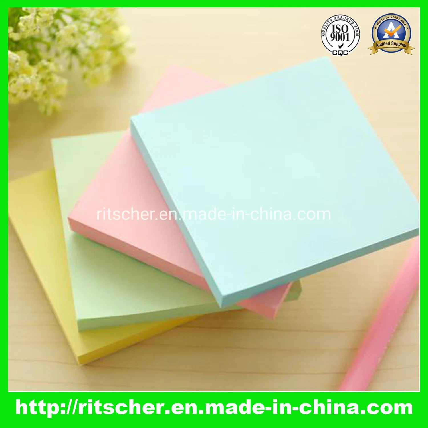 Promotion Gift Stationery Square Plastic Self-Adhesive Sticky Notes for Office and School Supply