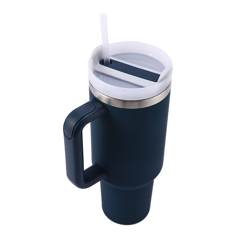 New 40oz Handle Ice Bar Thermos Cup 304 Car Cup Thermal Stainless Steel Vacuum Insulated Tumbler with Lid and Straw for Water