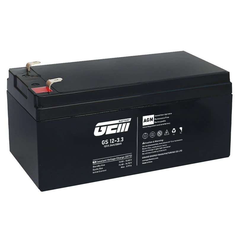 A GEM 12V 3.3AH 6-FM-3.3 AGM Bateria de chumbo-ácido câmara CCTV UPS Bateria de iluminação de emergência