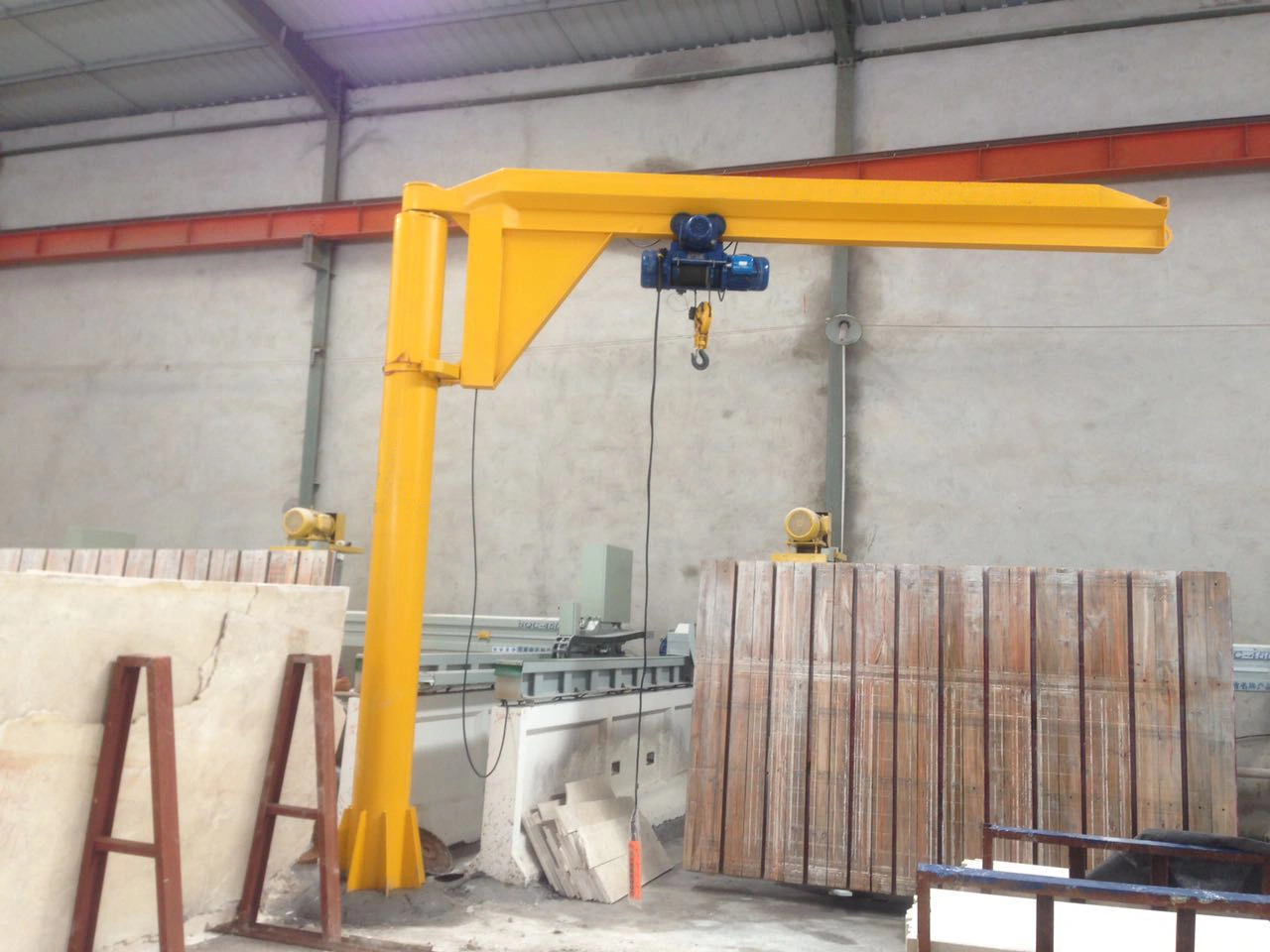 Hualong Machinery 1 Ton 2 Ton Lifting Jib Crane Free Standing Pilllar Post Mounted Slewing Jib Crane for Sale