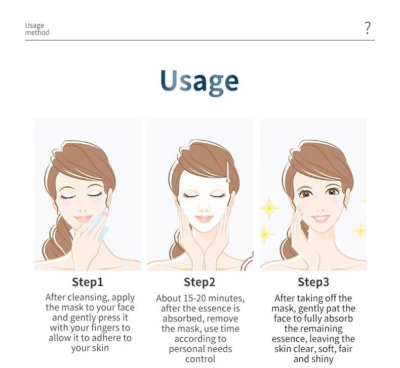 Private Label Custom Skin Care Beauty Hydrating Whitening Gesichtsmaske Blatt